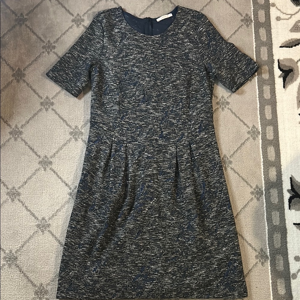 Esprit Black and Blue Sheath Dress for Work